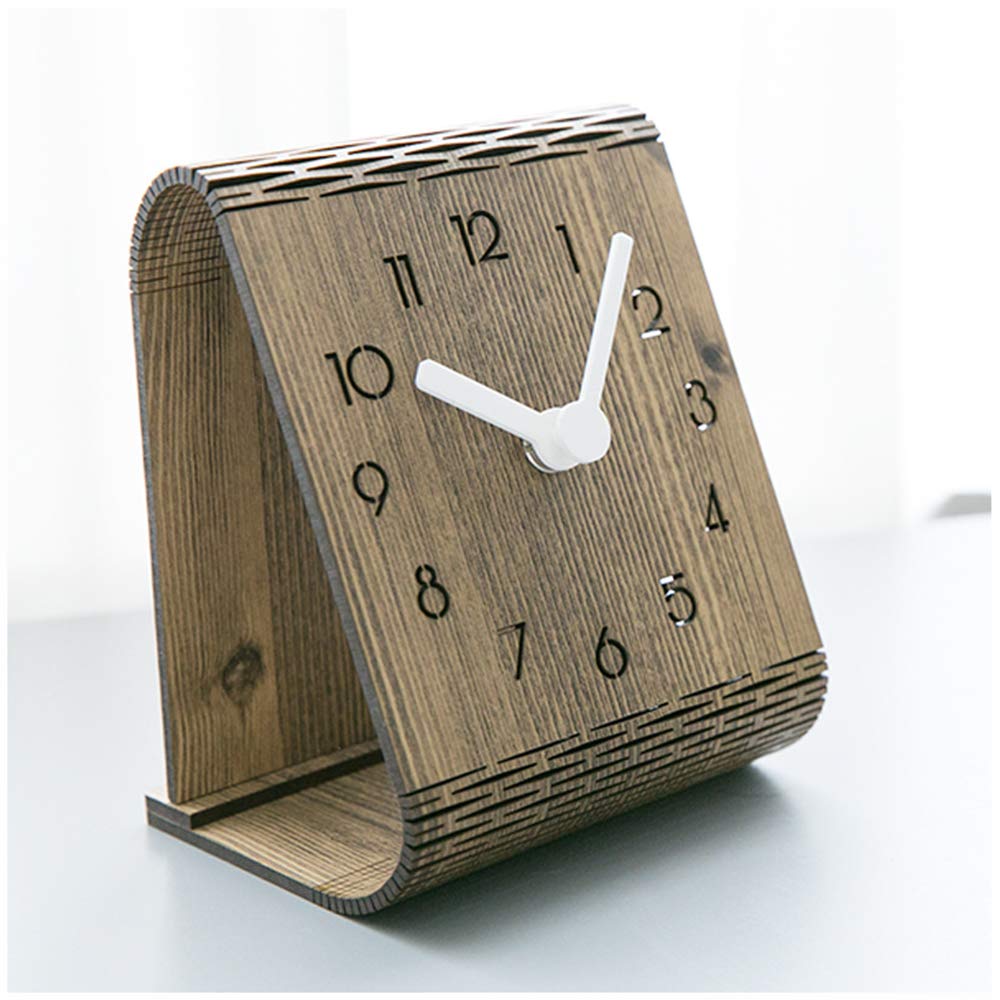 Tischuhr Holz Stille Uhr Kreative Wohnzimmer Persönlichkeit Home Mute Art Deco Moving Kinder Cartoon Charakter Nette Schlafzimmer Essentials Büro Küche Dekoration,Woodcolornumbers