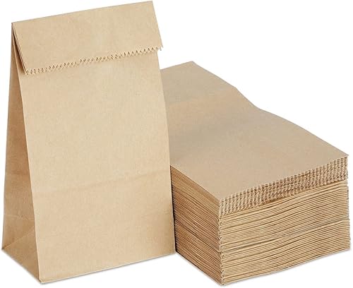 Miniatura 7 de Kslong 100 mini bolsas de papel blanco, pequeñas bolsas de papel para golosinas, bolsas de papel kraft para galletas, bocadillos, palomitas de maíz,