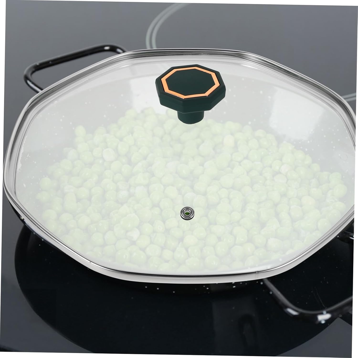 IMIKEYA 30cm Tempered Glass Lid for Wok Stir Fry Pans and Cooking Pots – Universal Fit Non-Stick Cover for Milk Pans and Heavy-Duty Cookware