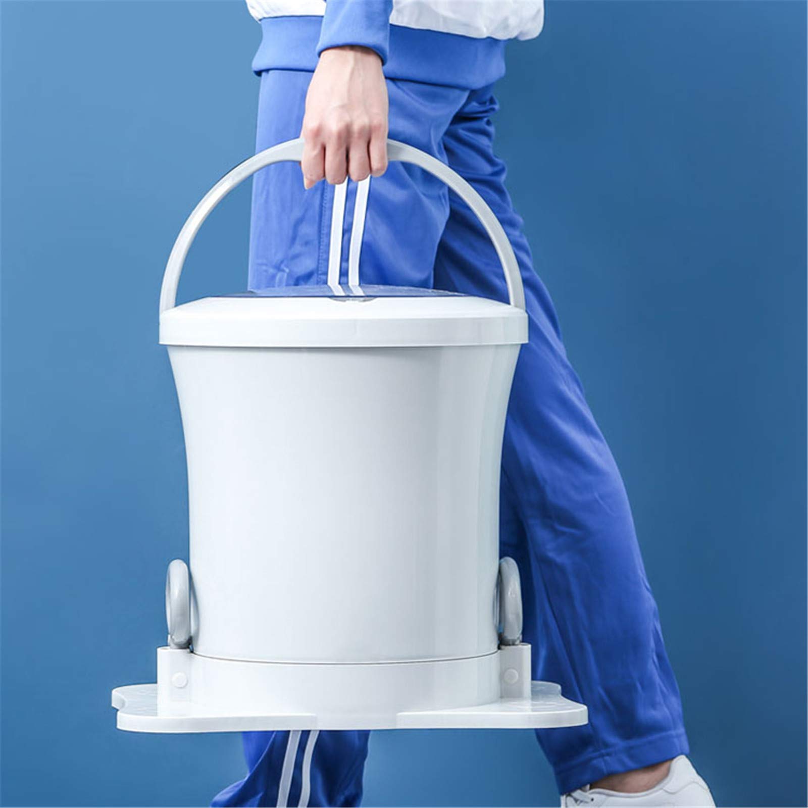 QULONG Hand pull Manual Mini Washing Machine, Spin Dryers Only, Portable Eco wring Clothes Small Spin Dryer Easy Use Suitable for Camping Apartments Dorms,White