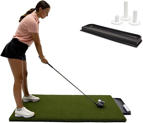 Miniatura 12 de Dura-Pro Alfombrilla de golf premium de césped para interiores y exteriores. Bandeja de regalo + 3 tees