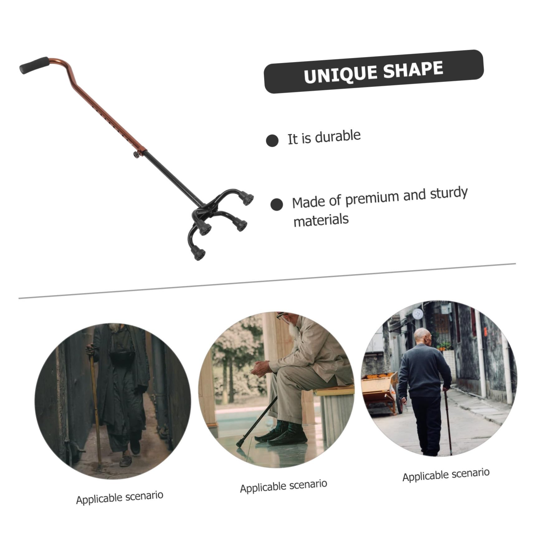 GALPADA Bastone Elevata Regolabile Alluminio per Anziani di Lega e Antiscivolo Ergonomico Impugnatura Stabilità per Attività Outdoor e Montagna