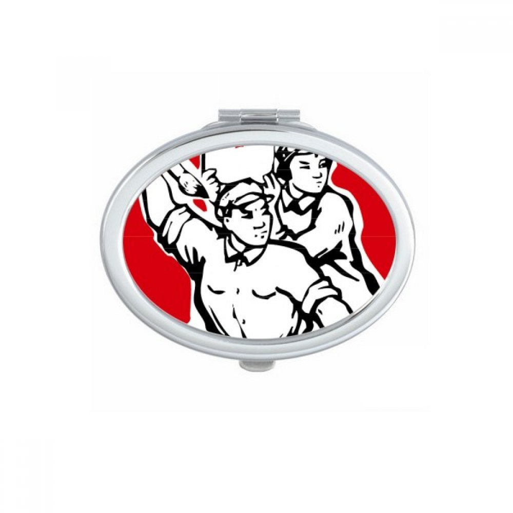 Miroir communiste rouge mignon un cadeau miroirs de poche fait main unique