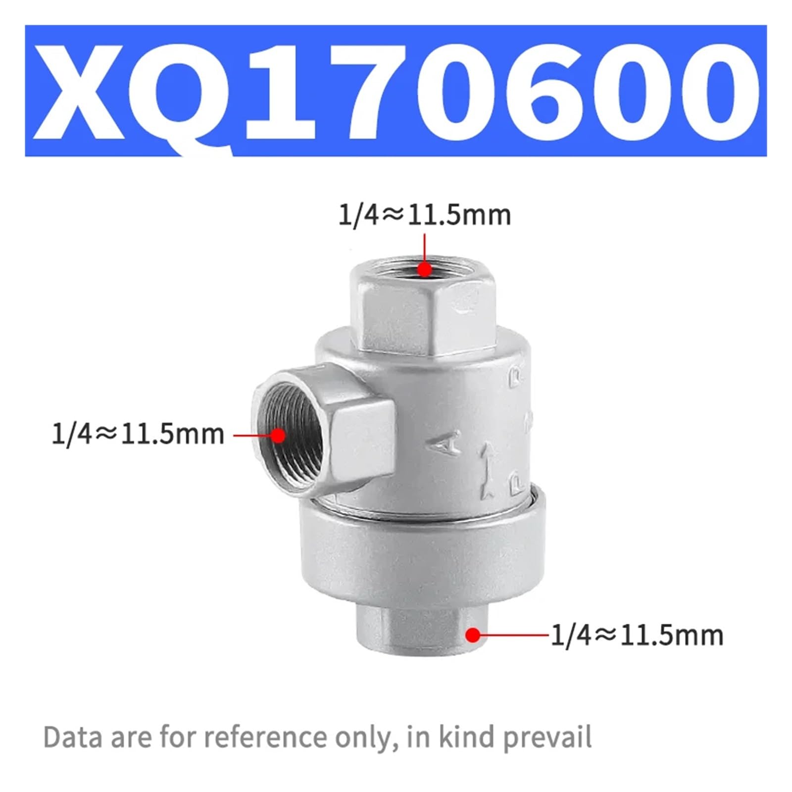 Pneumatisches XQ-Serie 1/8 Zoll 1/4 Zoll 3/8 Zoll 1/2 Zoll Zylinder Schnellentlüftungsventil PC-Anschluss und Schalldämpfer XQ170610 XQ170600 XQ171000 XQ1715(XQ170600)