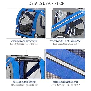 Dog-Bike-Trailer-Breathable-Mesh-Dog-Cart-with-3-EntrancesReflectors-Folding-Pet-Carrier-Wagon-with-20-Inch-WheelsBicycle-Carrier-Small-Dogs - Cucciolini Doodles   Dog-Bike-Trailer-Breathable-Mesh-Dog-Cart-with-3-EntrancesReflectors-Folding-Pet-Carrier-Wagon-with-20-Inch-WheelsBicycle-Carrier-Small-Dogs