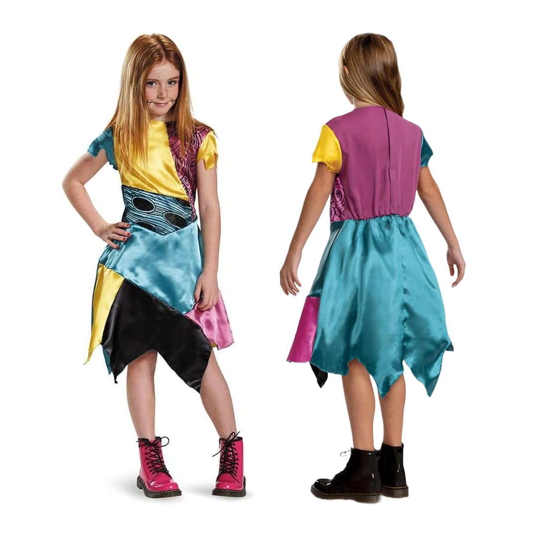 Disney The Nightmare Before Christmas Sally Fancy Dress for Kids, Officially Licensed by Disguise, Dress Up For Girls in Ages 3-4, 4-6, 7-8 and 10-12 years