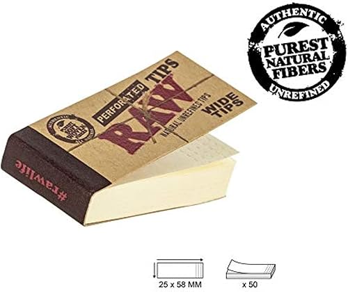 Miniatura 2 de Raw Puntas de filtro de algodón ancho perforado para papel de liar, paquete de 6 300 puntas