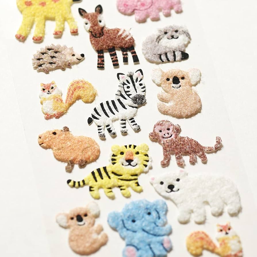 Amazon.co.jp: G.C.PRESS（ジーシープレス）シール ふわふわ 動物園