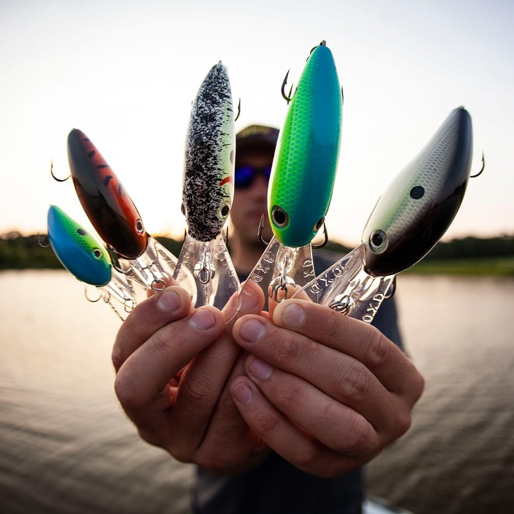 Strike King Promodel Crankbait S6XD Pearl Blk w/Chart Belly 0.75-Ounce