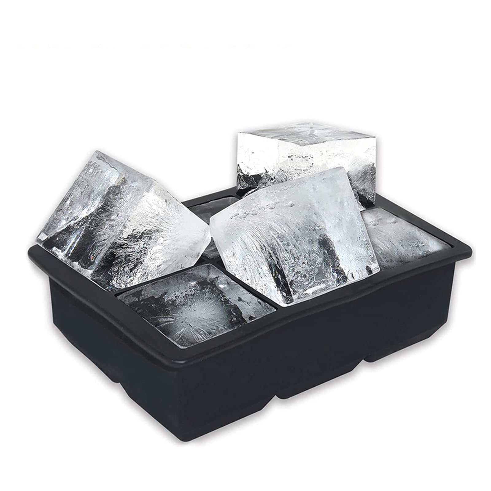 Vassoio per cubetti di Ghiaccio Vassoio per Ghiaccio Grande in Silicone Stampo per Vassoio Quadrato per Uso Alimentare Grande Stampo Fai-da-Te Bar Pub Wine Ice Blocks Maker Model (Color : 6 Grids)