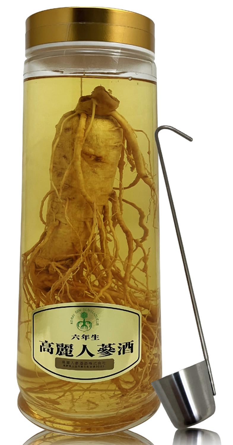 Amazon.co.jp: 6年物根入り特上高麗人参酒（3200ml）国産品長野