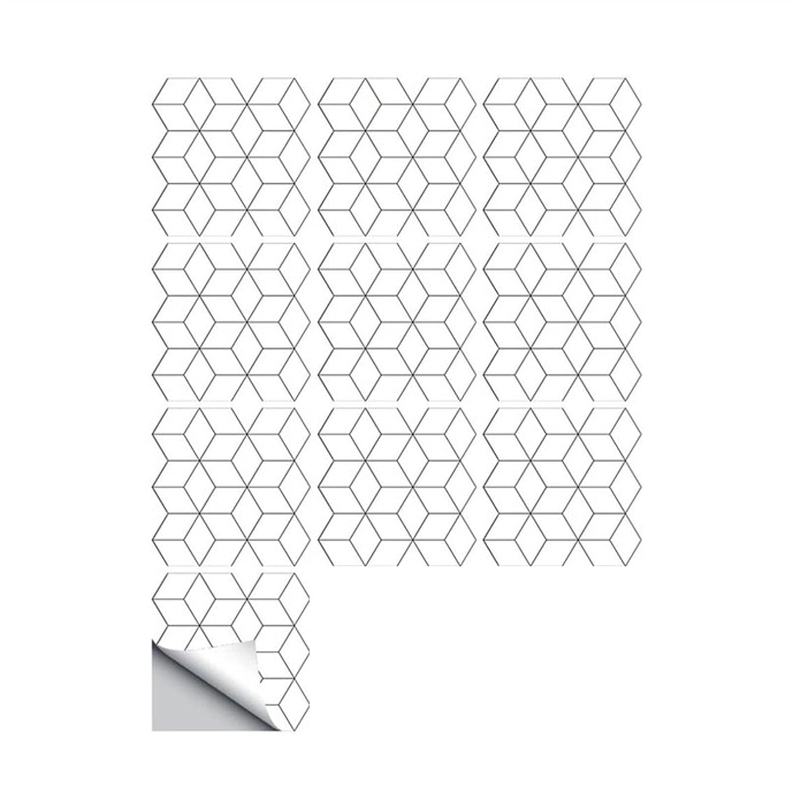 Adesivi ​Murali Adesivi della piastrella della figura geometrica bianca Cucina Decorazione del bagno dell'autoadesivo della parete del backsplash della cucina FAI DA TE Wallpaper for home decor Wallpa