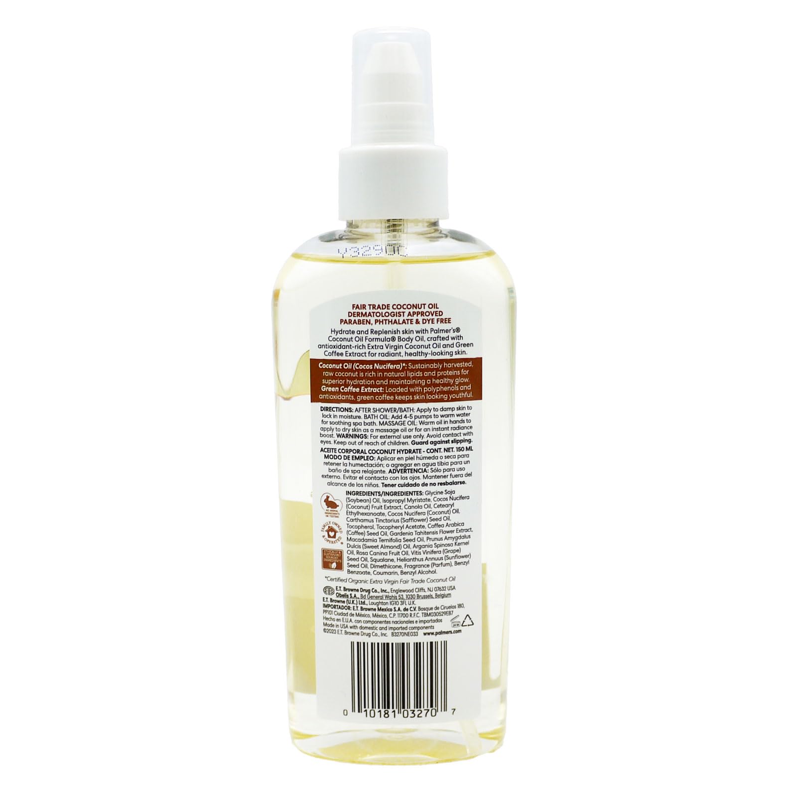 Palmer's Coconut Oil Formula Body Oil 150ml - Hydrating Dry Oil with Vitamin E for Body and Shower, 150 ml (Pack of 1) - Image 2