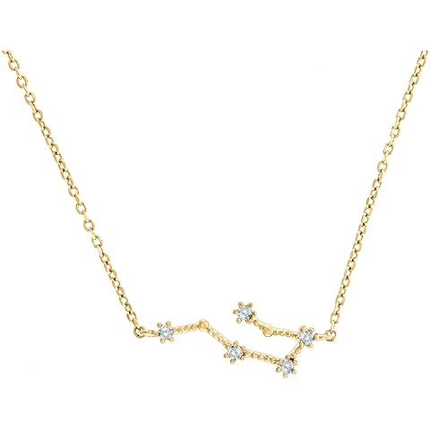 PAVOI 14K Gold Plated Astrology Constellation Horoscope Zodiac Necklace 16-18