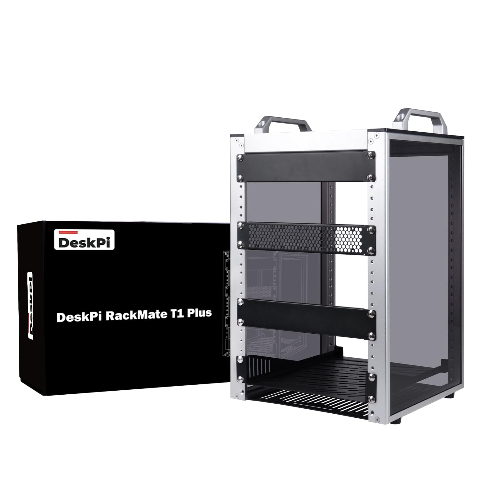 GeeekPi 8U Server Rack Cabinet, DeskPi RackMate T1 Plus,10 inch Network Rack for Servers, Network, A/V Equipment, 10.23inch/260mm Depth (Silver)-image-31