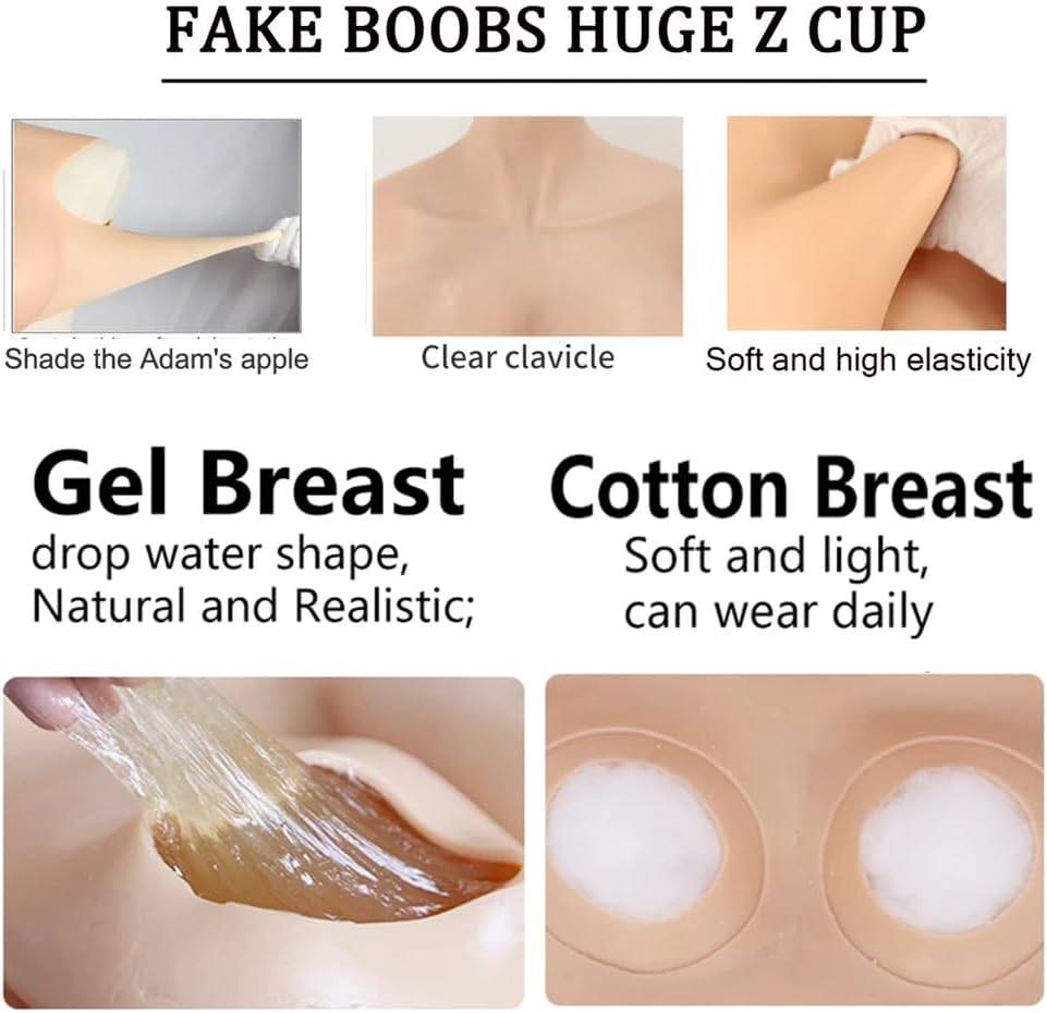 Realistic Silicone Breastplate K Cup Huge Fake Boobs Breast Forms for Crossdresser Transgender Drag Queen Cosplay