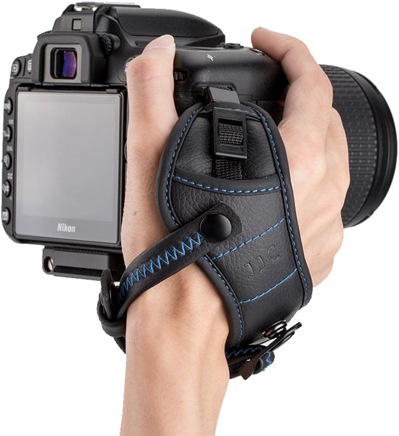 Camera Hand Grip Strap with Arca Swiss Baseplate, DSLR Mirrorless Camera Wrist Strap for Canon EOS 6D Mark II 5D Mark IV 90D 80D 77D Rebel T8i T7i T7 T6i SL3 SL2 Nikon D780 D750 D850 D7500 D5600-Blue