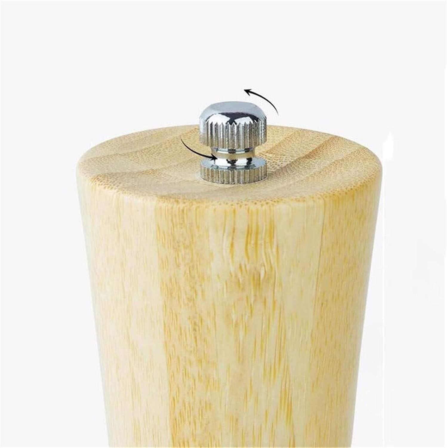 Salt and Pepper Grinder Set Pepper Grinder Refill Pepper Grinder Bamboo Salt and Pepper Mill Set, Pepper Grinders,Salt Shakers with Adjustable Rotor -Pack of 3