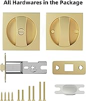 Vista 7 de Lethato Hardware de Puerta de Bolsillo Dorado, Cerradura de Puerta de Bolsillo, Pestillo de Puerta de Bolsillo, Cerradura de Privacidad de Puerta