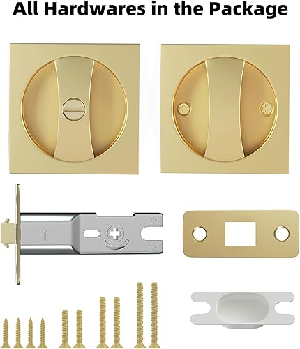 Miniatura 7 de Lethato Hardware de bolsillo para puerta, cerradura de puerta de bolsillo, cerradura de puerta de bolsillo, cerradura de privacidad de puerta de
