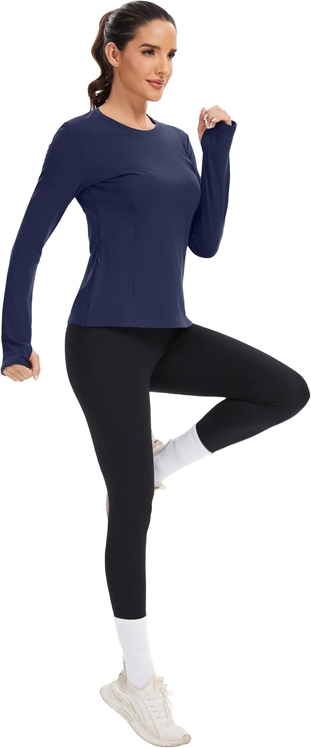 MathCat Thermal Shirts for Women Fleece Lined Long Sleeve Thermal Tops Base Layer Winter Gear Running Athletic Underwear - Image 5