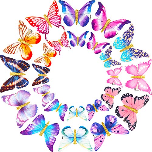 Poen 24 Pieces Butterfly Clips Butterfly Barrettes Metal Butterfly Hair Clips for Women (Elegant Style)