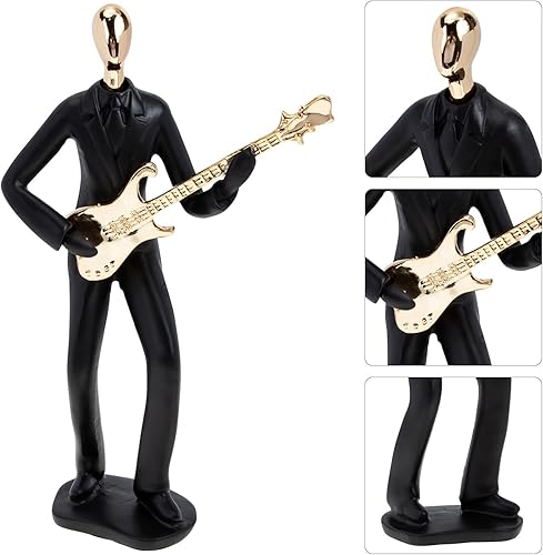 Miniatura 3 de ARTIBETTER Estatua de músico de guitarra, instrumento musical, guitarra, figura coleccionable, trofeo de música, adorno de escritorio para el hogar,