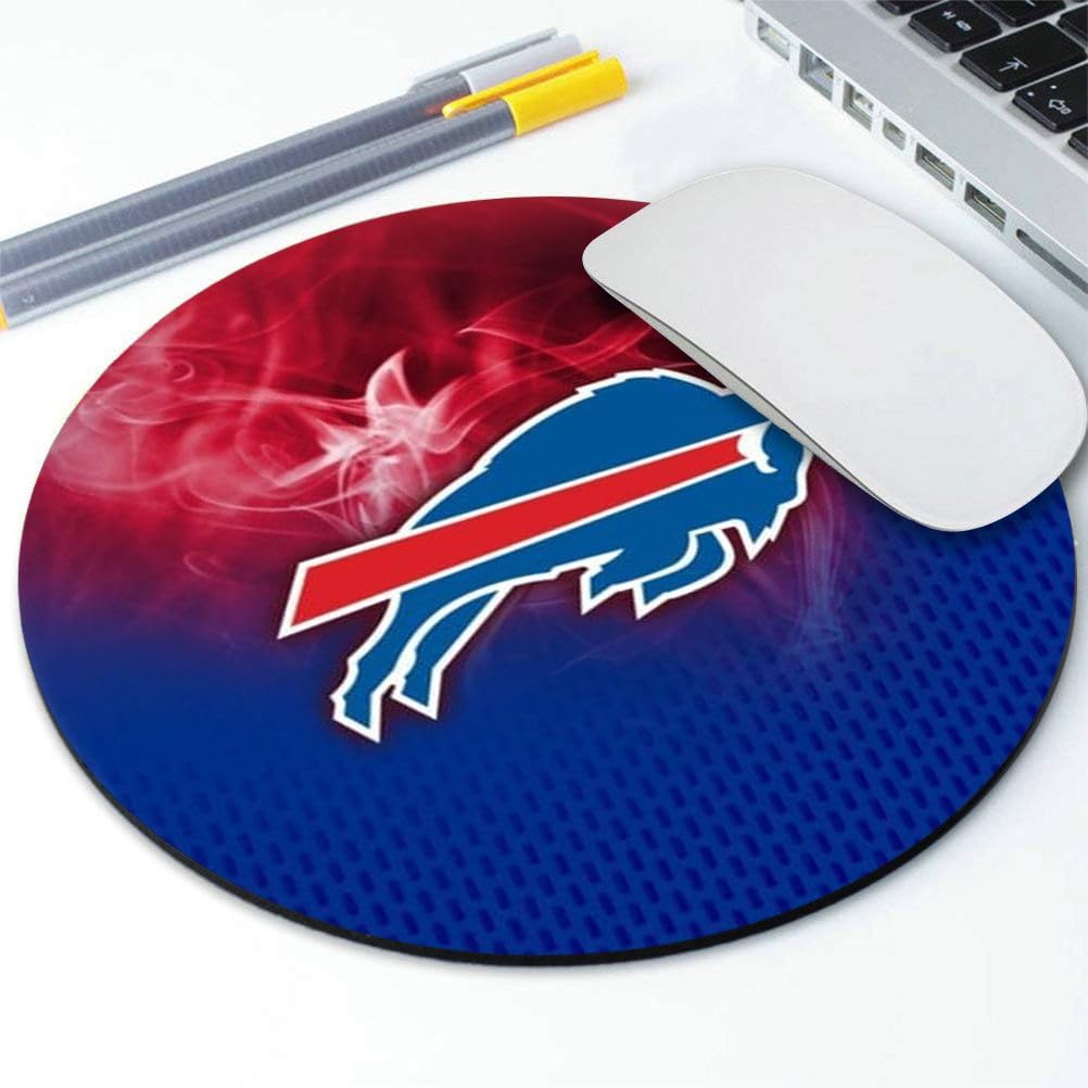 ZYJTEK Sports Round Mouse Pad,Red Blue Design Non-Slip Rubber Base Mousepad for Computers Laptop Desk,Gaming Mouse Mat for Football Fans