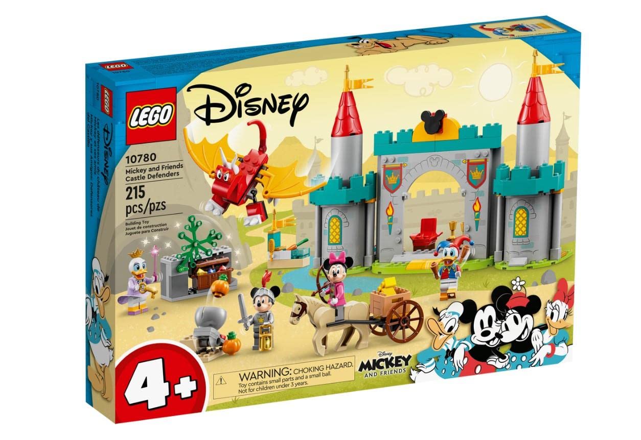 LEGO Disney Topolino e i suoi Amici Paladini del Castello, Set con Edificio con Torri da Costruire, Cavallo, Drago Giocattolo e 4 Minifigure, Giochi per Bambini e Bambine da 4 Anni in su 10780