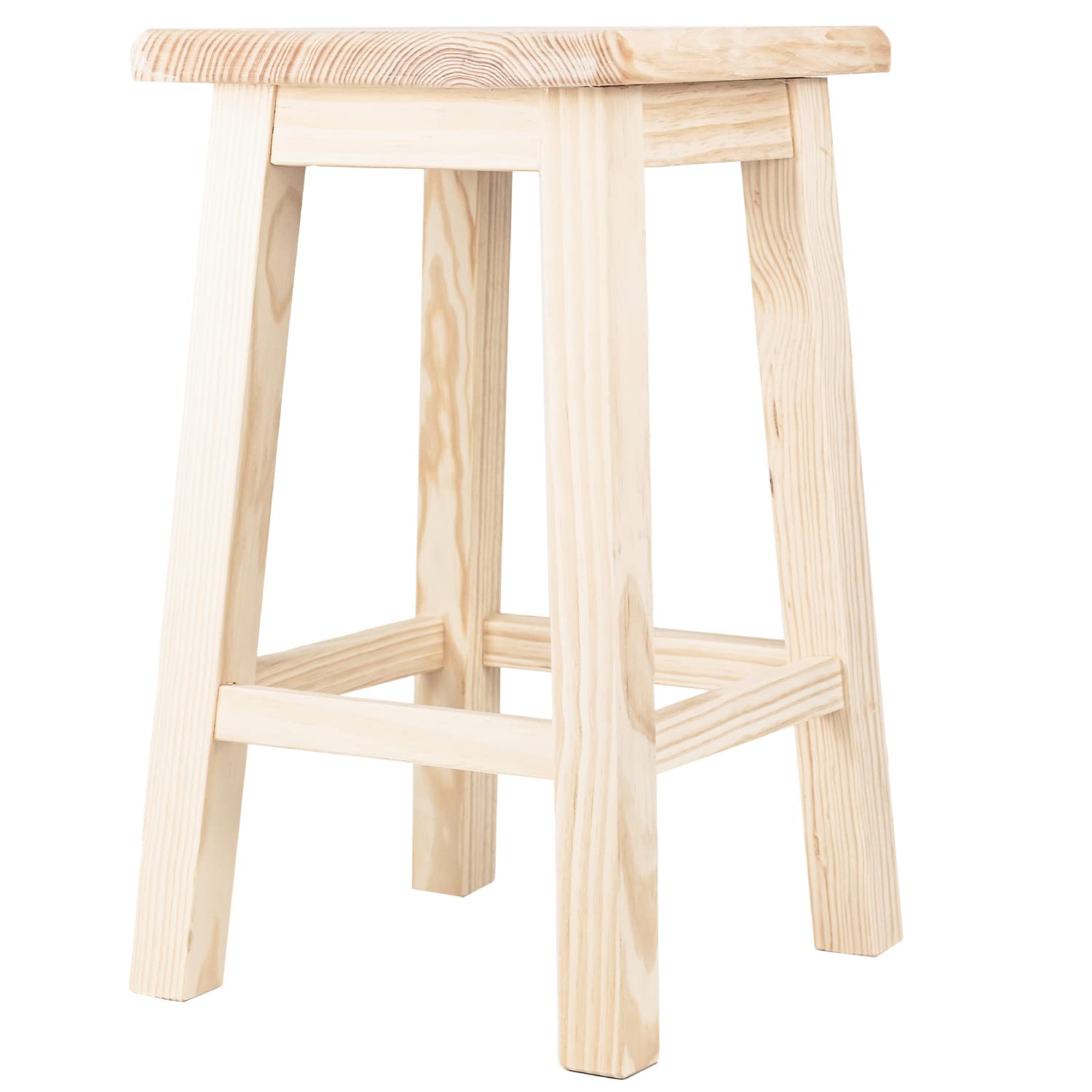 TIENDA EURASIA - Taburetes Cuadrados, Taburete Bar, Taburete Madera, Diseño Nordico, Taburetes Altos Cocina, Bar, Taburetes con Reposapies (32 x 32 x 47 cm)