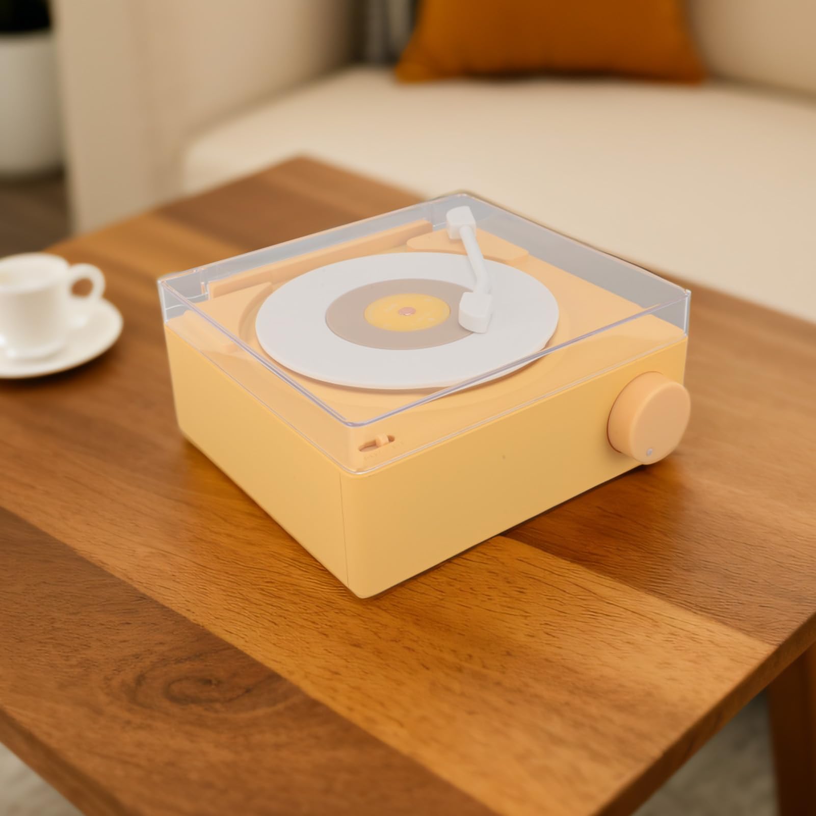 Reloj Despertador con Altavoz Bluetooth, Reloj Multifuncional de Diseño Retro para Dormitorio, Hogar y Oficina, 1200mAh (Yellow)