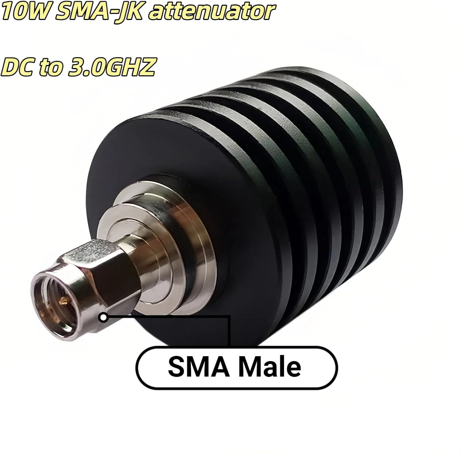 10W SMA Attenuator Male to Female, 10 Watt Fixed Attenuator DC-3.0ghz 50ohm (6DB)