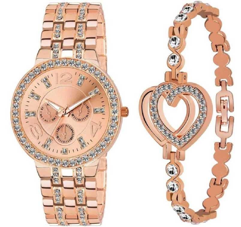 SELLORIA brand Analog Rose Gold Dial Women’s Watch and girls watch and heart color changing for bags & purses for girls & women Key Chain Key Chain watch for girls