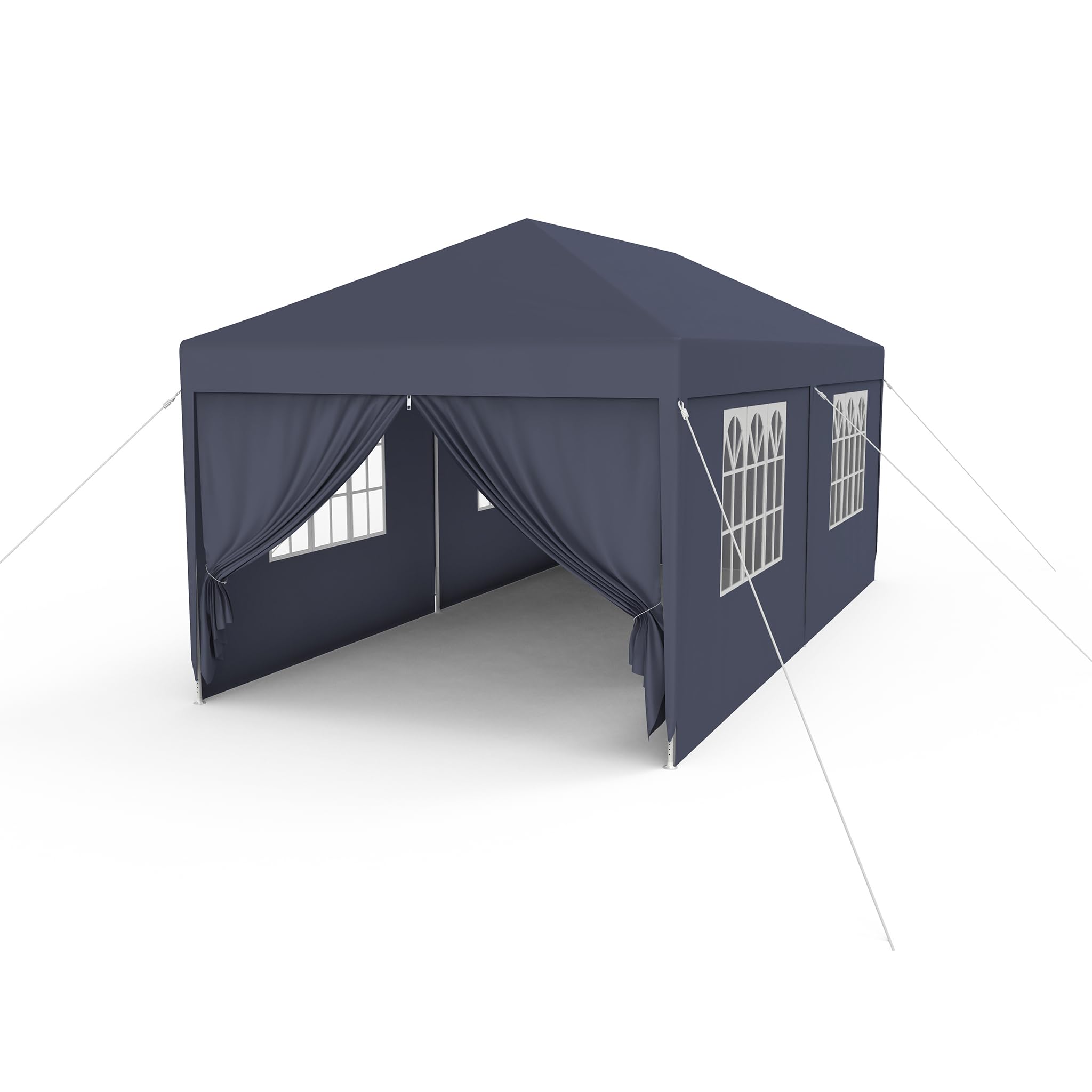 FIVMEN Pavillon 3x6m Partyzelt mit Seitenteilen und Fenstern Gartenpavillon Polyester UV Schutz Wasserdicht Windschutz Gartenzelt Zelt Outdoor, Anthrazit