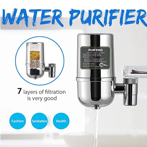 Faucet Water Filter Pre-Stage 7 Filter Tap Water Filter Reduce Heavy Metals Rust Sediment Chlorine and Bad Smell 1 Filter Included