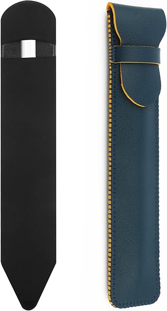 HoYiXi Elastic Pencil Holder Sticker Stylus Sleeve Case Fit for Touch Pen iPad Pencil (1st and 2nd Gen) iPad Pro 11/Mini 6/Samsung Pen/Kindle Scribe Pen/Kobo Stylus/Remarkable 2 Pen, black (2 Piece)