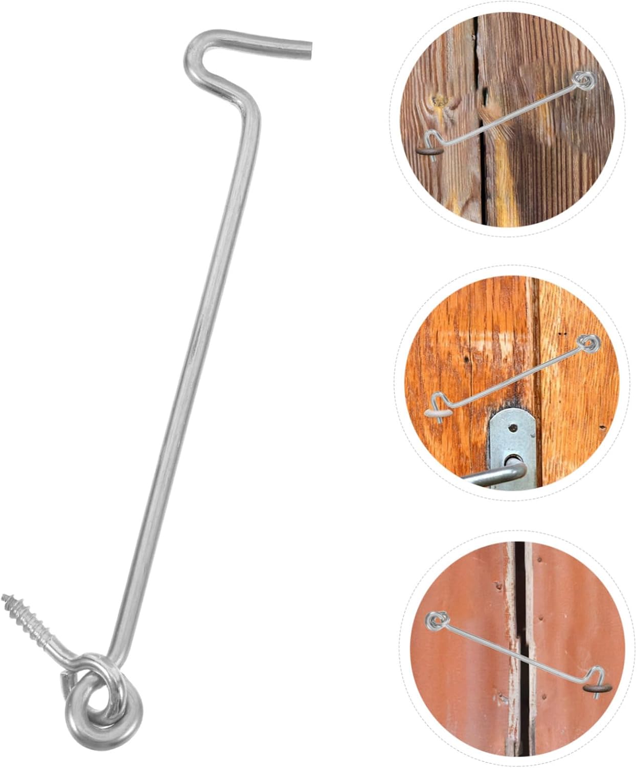 STOBAZA 100pcs Sturdy Zinc Plated Window Hooks Swivel Door Hook Latch Mounting Screws for Balcony Railing Hanging Baskets