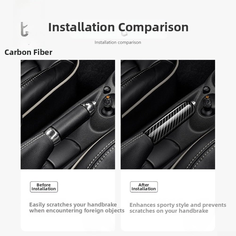 Real Carbon Hand Brake Grip for für mini Cooper 2001-2015 Real | High-gloss finish, real carbon texture, fits für r50 für r53 R56, composite material, sleek upgrade