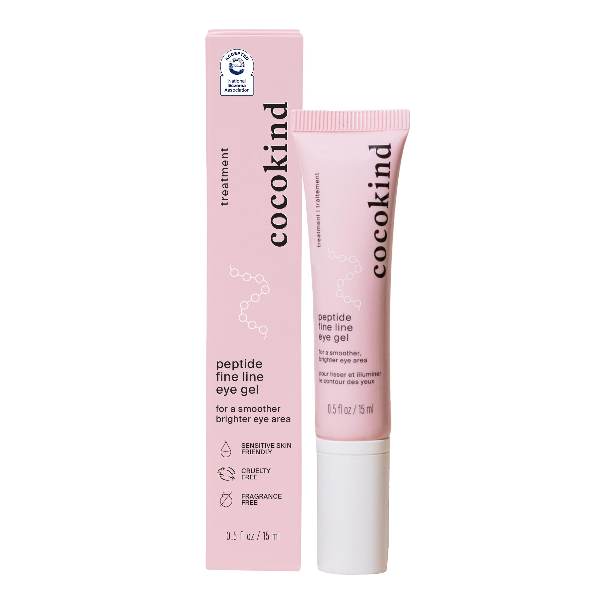 Cocokind Peptide Eye Gel, Lightweight and Hydrating Fine Line Treatment to Reduce Wrinkles, Made for Sensitive Skin, Fragrance Free, Cruelty Free,