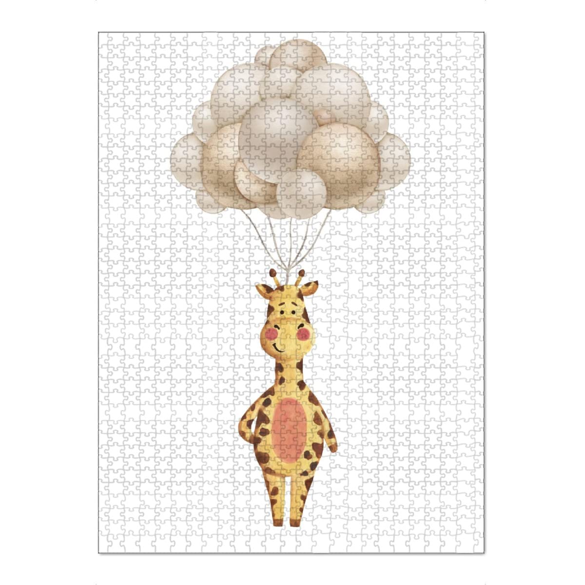 artboxONE-Puzzle XXL (1500 Teile) Für Kinder Nette Giraffe mit Luftballons - Puzzle Giraffe babygiraffe Geschenk