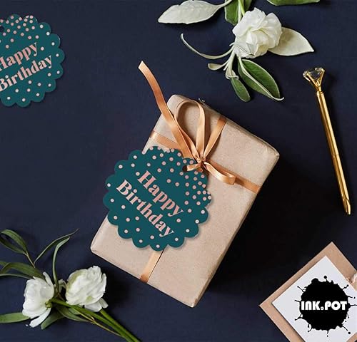 Miniatura 198 de Etiquetas colgantes para botellas de feliz cumpleaños, paquete de 100 unidades Blanco,Aqua Blue,Negro,Azul,Azul turquesa oscuro,Rosa