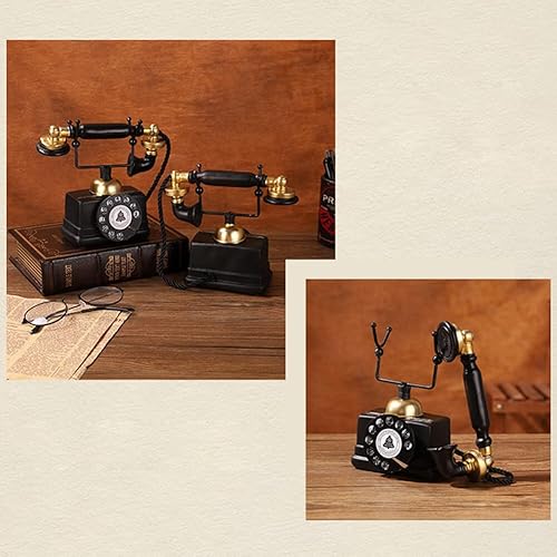 Miniatura 8 de Eforcase Teléfonos retro creativos decorativos modelo de teléfono decoración de pared de teléfono, decoración de teléfono giratorio de resina