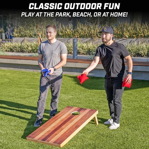 GoSports 4 x 2 ft Regulation Size Wood Cornhole Board Set - Red Oak Design, Includes 2 Boards, 8 Bean Bags, Carrying Case and Game Rules by GoSports - Image 5