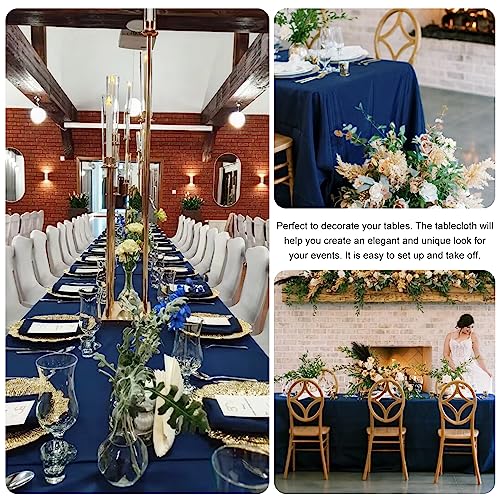 Image of 4 Pack Rectangle Tablecloth for 6 Foot Tables Washable Polyester Table Cover for Wedding Dining Table Parties Banquet(70x120 Navy Blue)