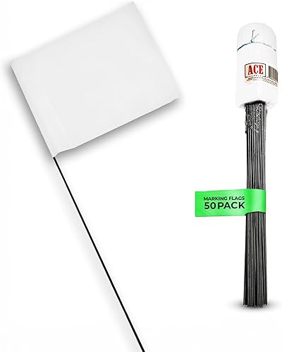 Miniatura 56 de ACE Supply - Paquete de 100 banderas verdes de 4 x 5 pulgadas con alambre de 15 pulgadas, banderas de patio pequeñas, banderas marcadoras