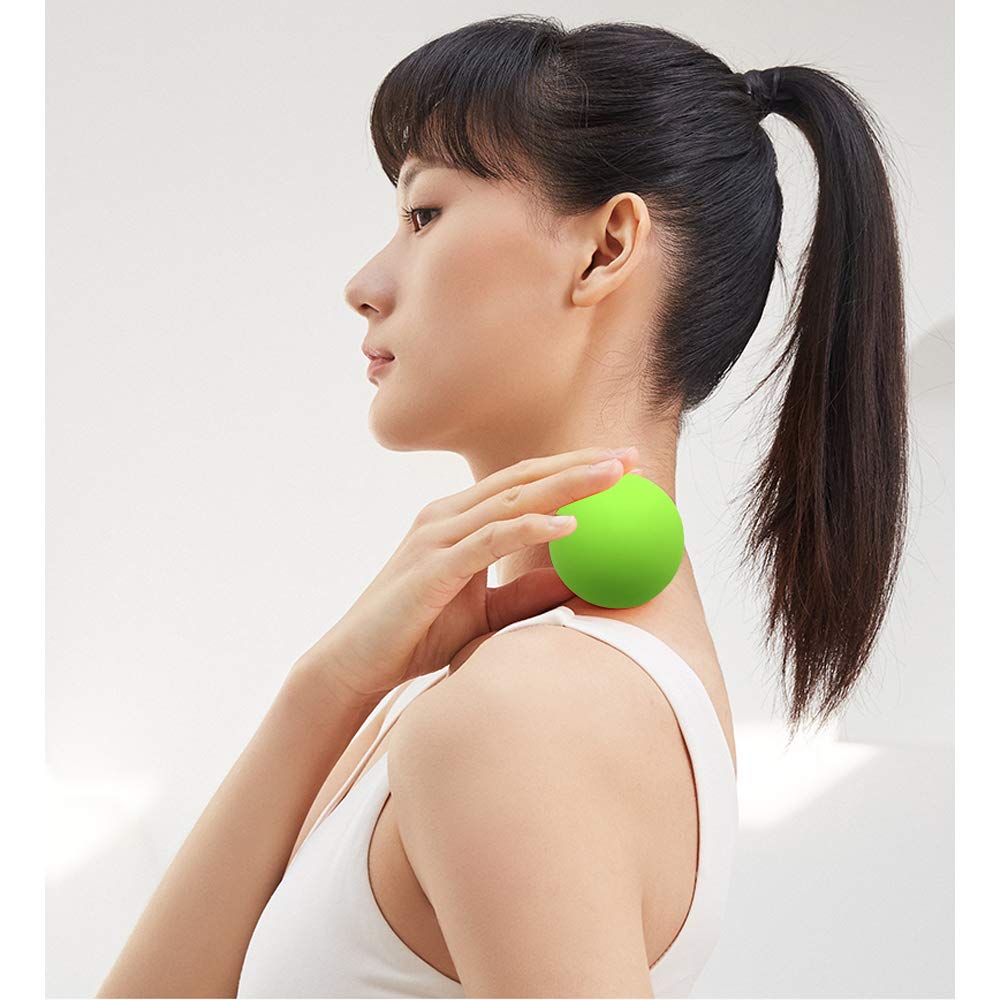 Fascia Ball Massage Hockey, Used to Treat Neck, Back, Shoulders, feet, Body Muscles and Other Soreness, deep tissues, Trigger Points, Muscle Knots, Yoga and myofascial Relaxation (Green)