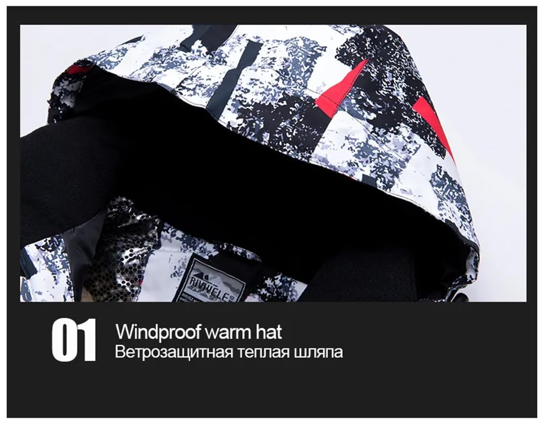 Męski zimowy outdoorowy sport śnieg narciarstwo zestaw Camo1 termiczne wodoodporne wiatroszczelne kurtki i spodnie snowboardowe, Kolor09, L