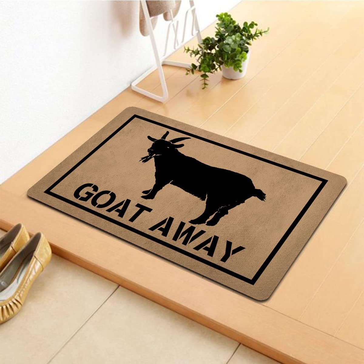 Funny Welcome Doormat Outdoor Decor for Front Porch Goat Away Goat Theme Personalized Monogram Entrance Way Indoor Decor Rugs Anti-Slip Rubber Back Novelty House Warming Gift Mat (23.7 X 15.9 in) image 5