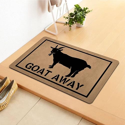 Miniatura 5 de ZQH - Felpudo de puerta para exteriores, diseño de cabra al aire libre, felpudo de bienvenida (23,6 x 15,7 pulgadas), parte superior de tela no