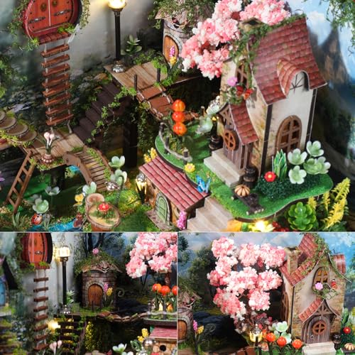 Image of TuKIIE DIY Miniature House Kit with Furniture, 1:24 Scale Creative Room Mini Wooden Dollhouse Book Nook Plus Dust Proof & Music Movement for Kids Teens Adults(Whispering Woods)
